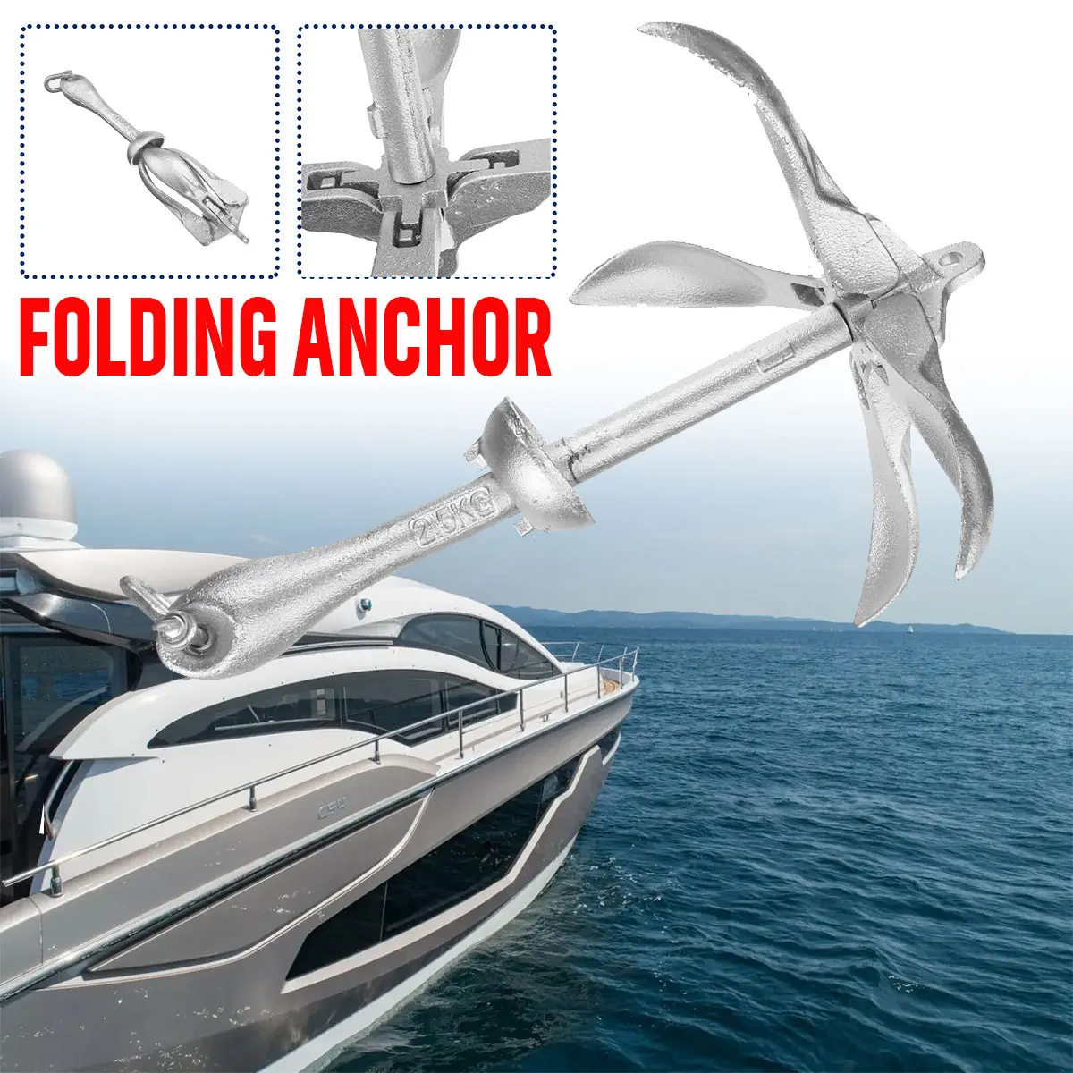 สมอเรือพับได้ 2.5 กก./3.2 กก.  - Fishing Boat Anchor บทวิจารณ์และราคา